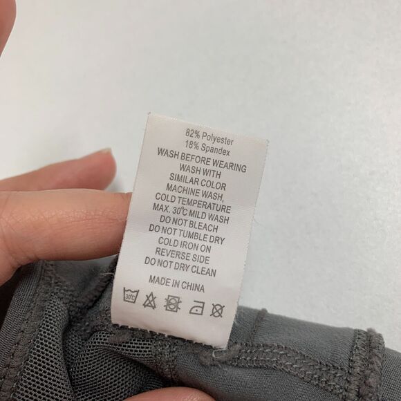 Zyia Active Sports Bra Womens Small Gray Mesh Panel Racerback Zip Back Longline - Picture 12 of 14